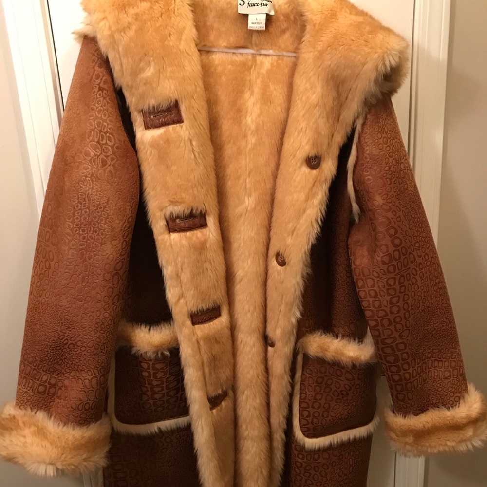 Carmel/Tan Scandinavian Faux Fur Coat